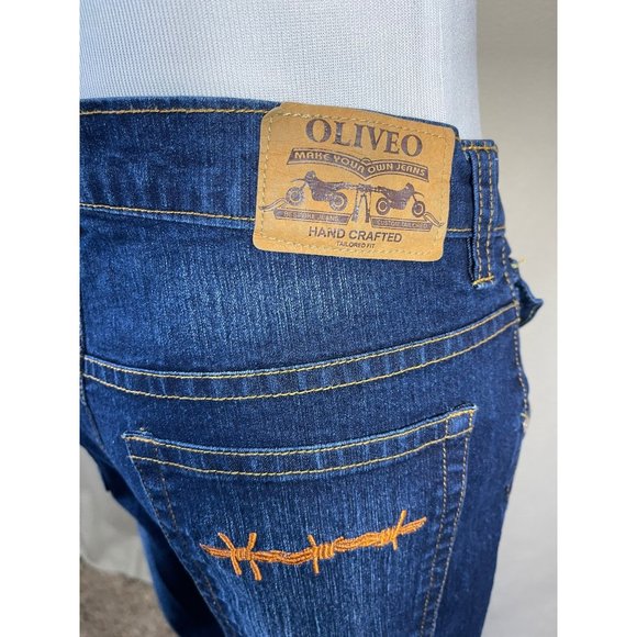 Oliveo Handmade Dark Wash Straight Leg Jeans - Picture 8 of 10